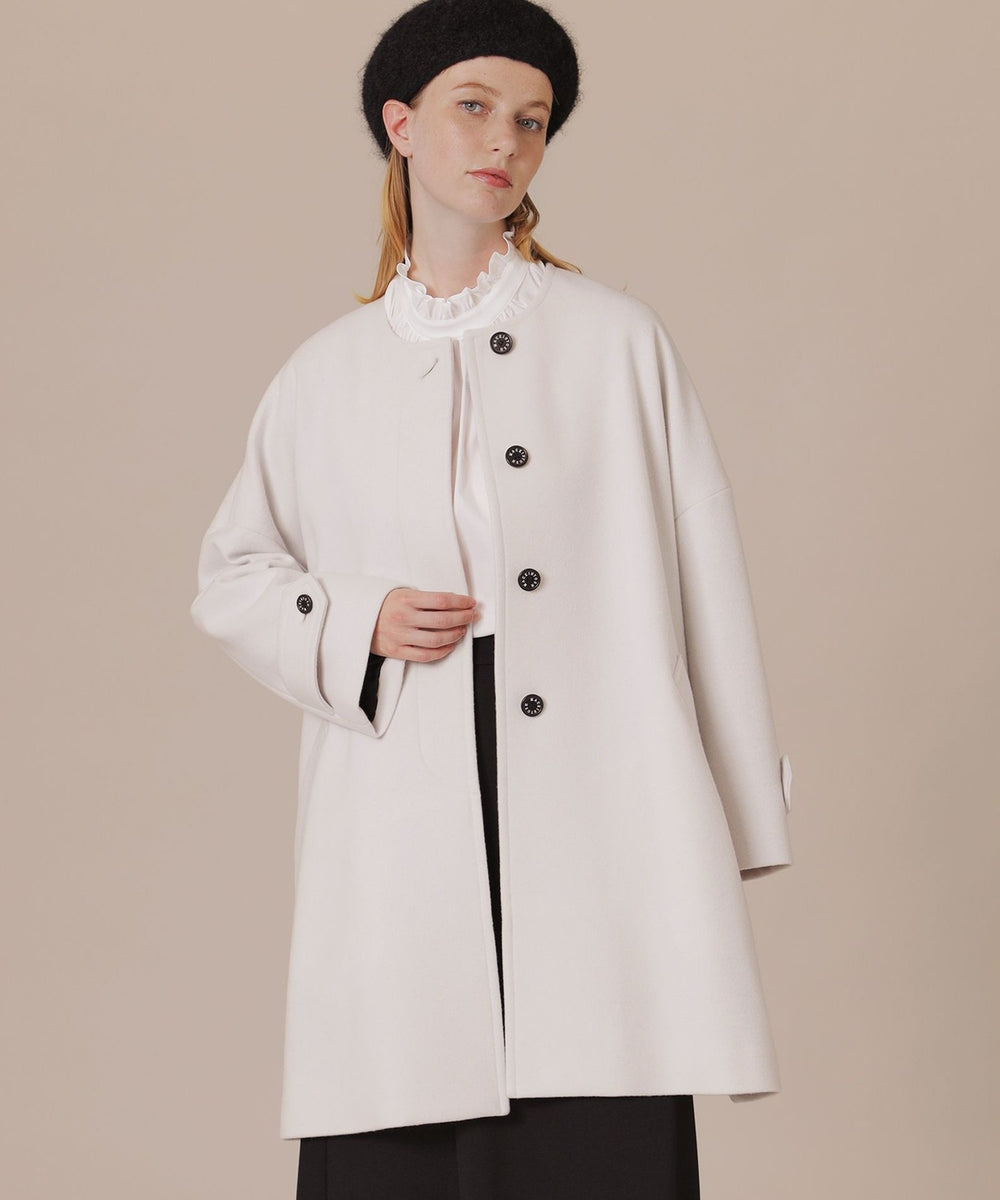 Precious掲載】【ROSLEY/ロズリー】ファインウールメルトンノーカラー