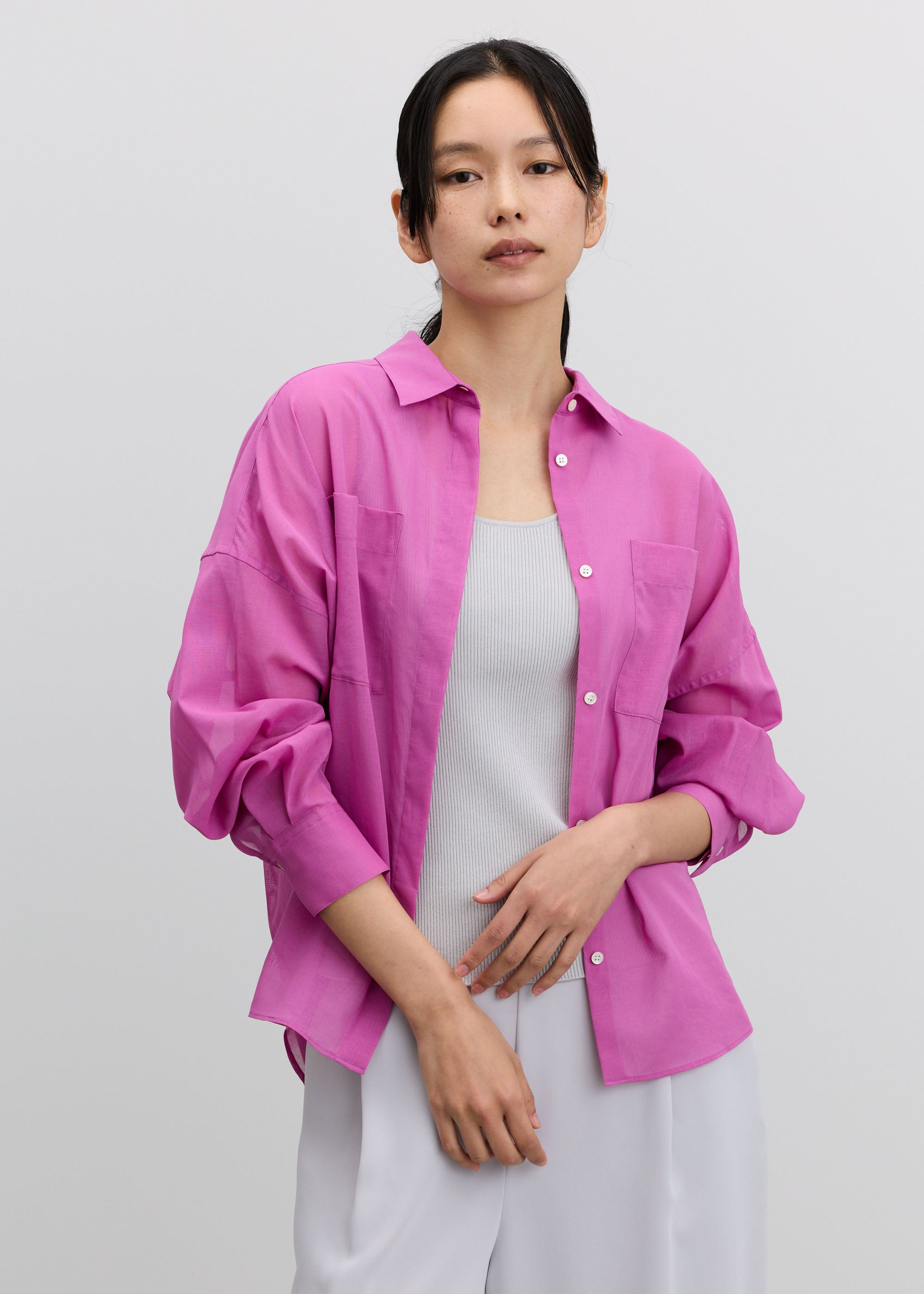 オーガニックコットンシアーシャツ - SOÉJU online store｜上質な大人