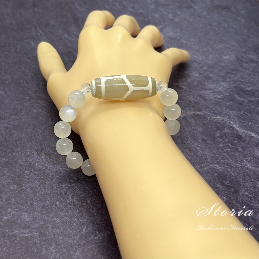 白天珠で新作！亀甲長寿天珠と龍眼天珠をメインにしたブレスレットたち