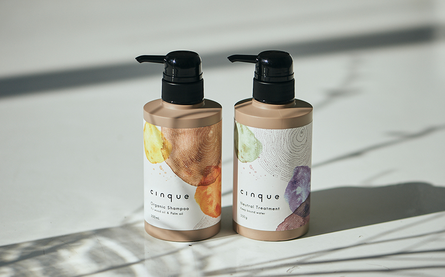 きしみにくく泡立ちが良い、オーガニックシャンプー「cinque（サンク