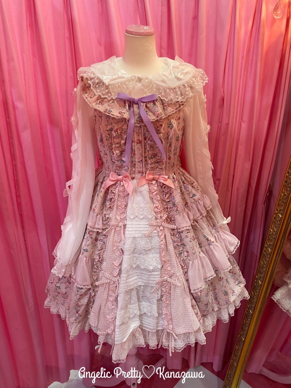 Angelic Pretty リボンレース手袋 白×ピンク Angelic Pretty リボン