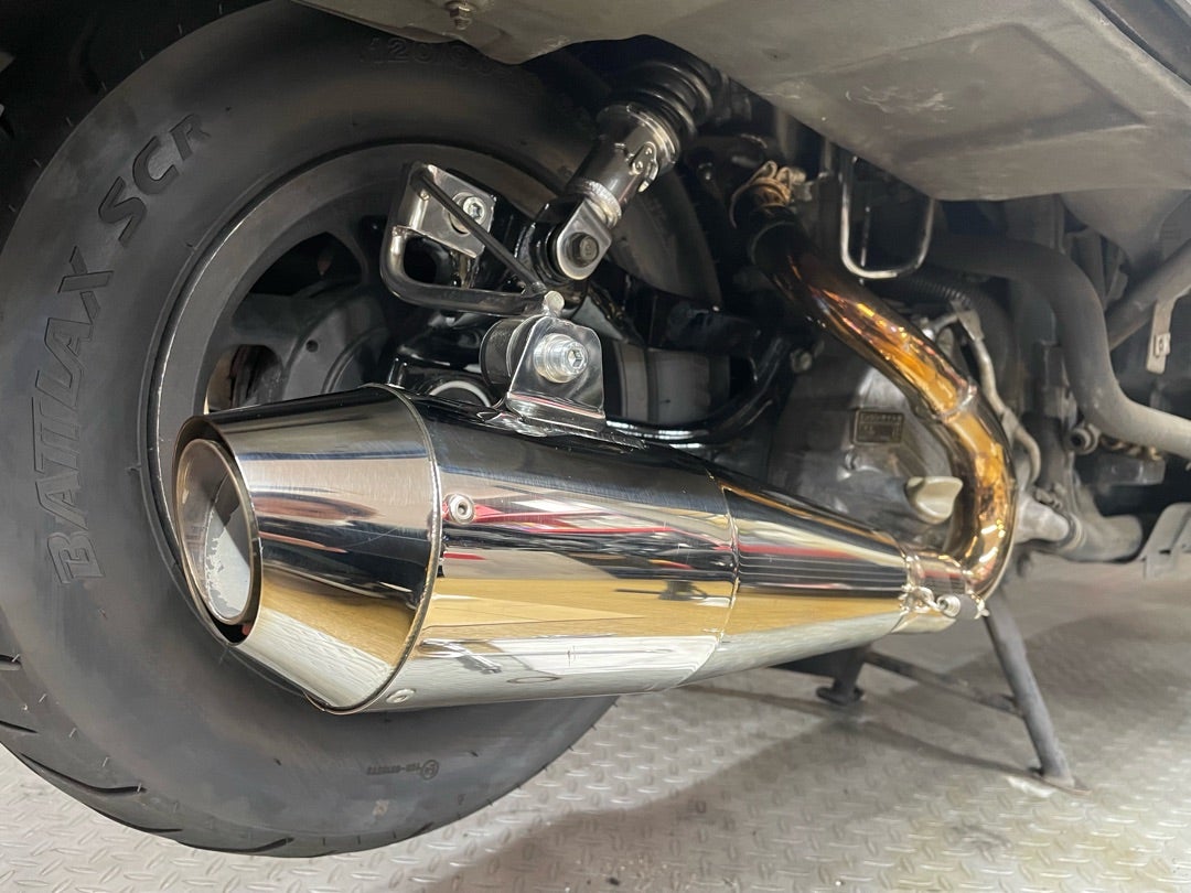 フュージョン マフラー修理 …と別件でごめんなさい。 | METAL HALF HELMETS