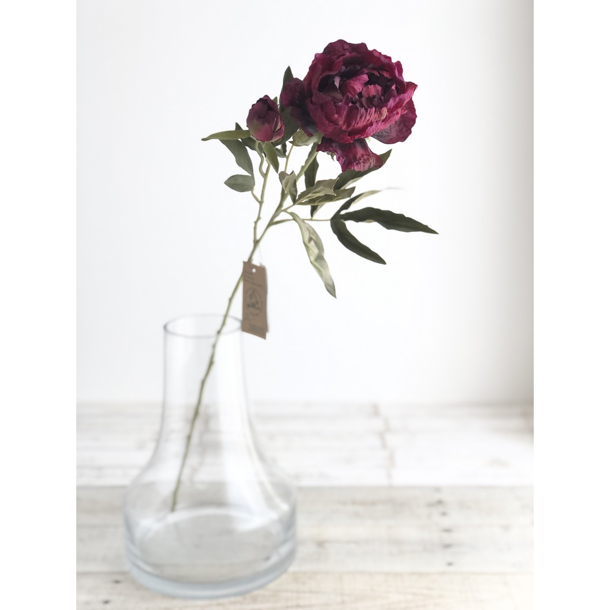 造花】アスカ/ピオニー×1 つぼみ×1 ワイン/A-34972-15A - 花材通販は