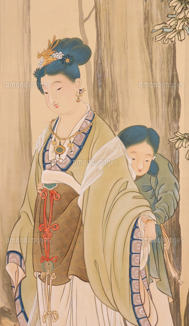 美人画 西施図(部分）[20076002127]の写真・イラスト素材｜アマナ