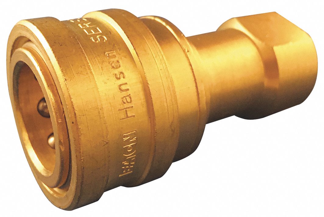 HANSEN, 1/2 in Coupling Size, Brass, Hydraulic Quick Connect Hose