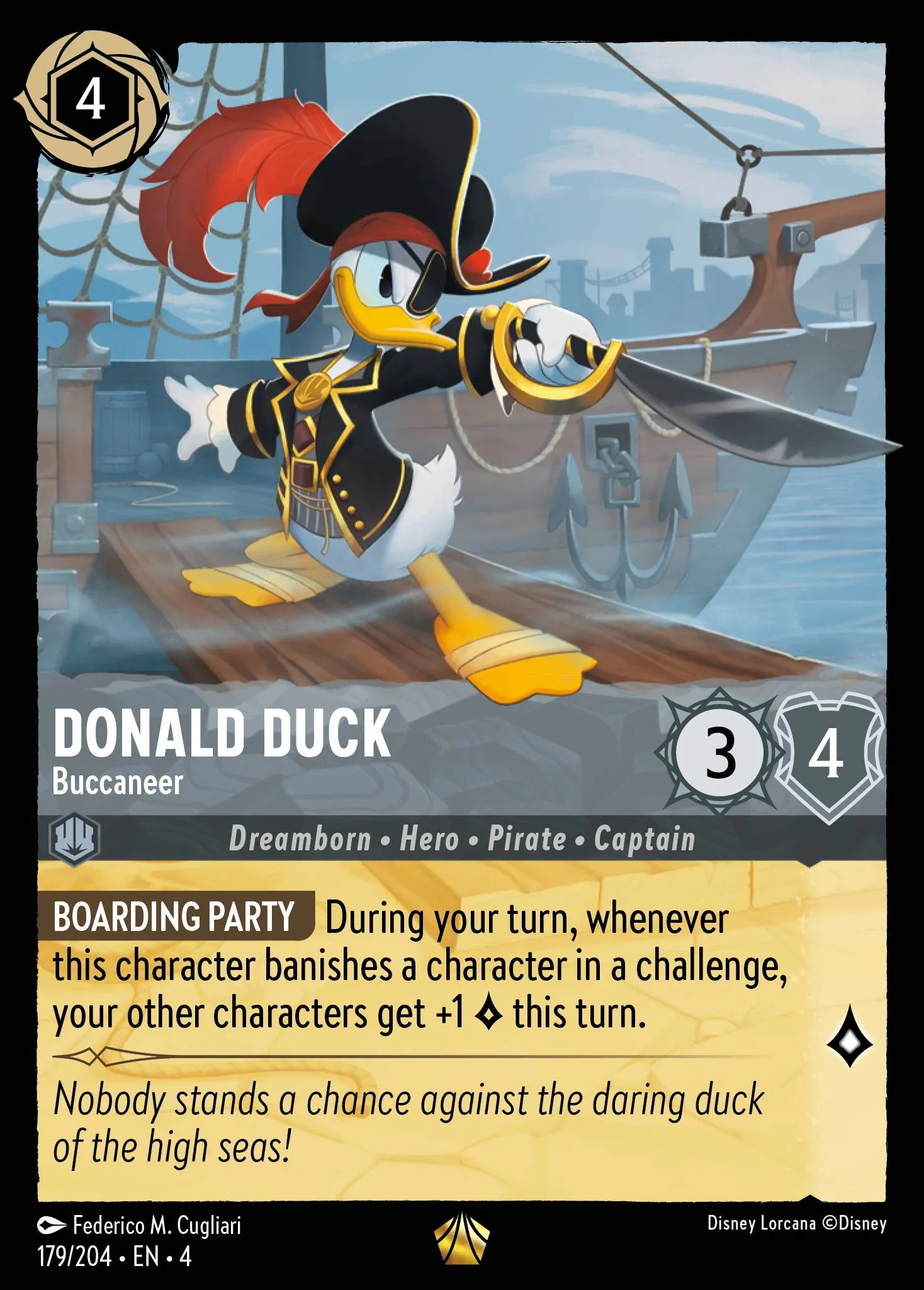 004-179 Donald Duck - Buccaneer Lorcana Card | Disney Lorcana