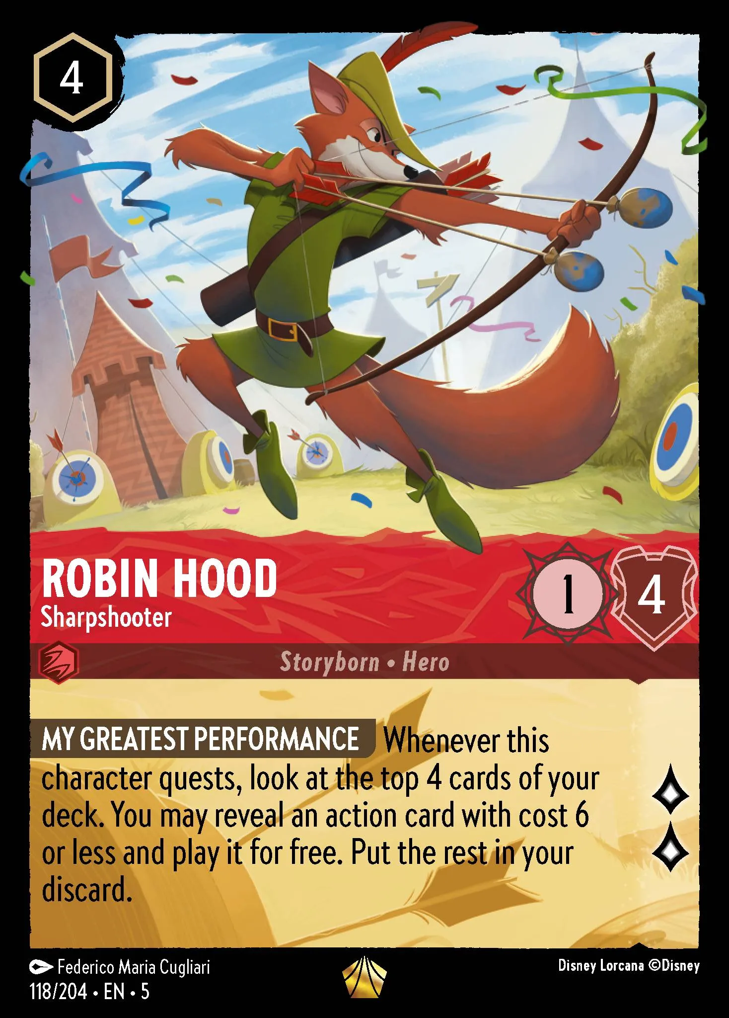 005-088 Robin Hood - Sneaky Sleuth Lorcana Card | Disney Lorcana