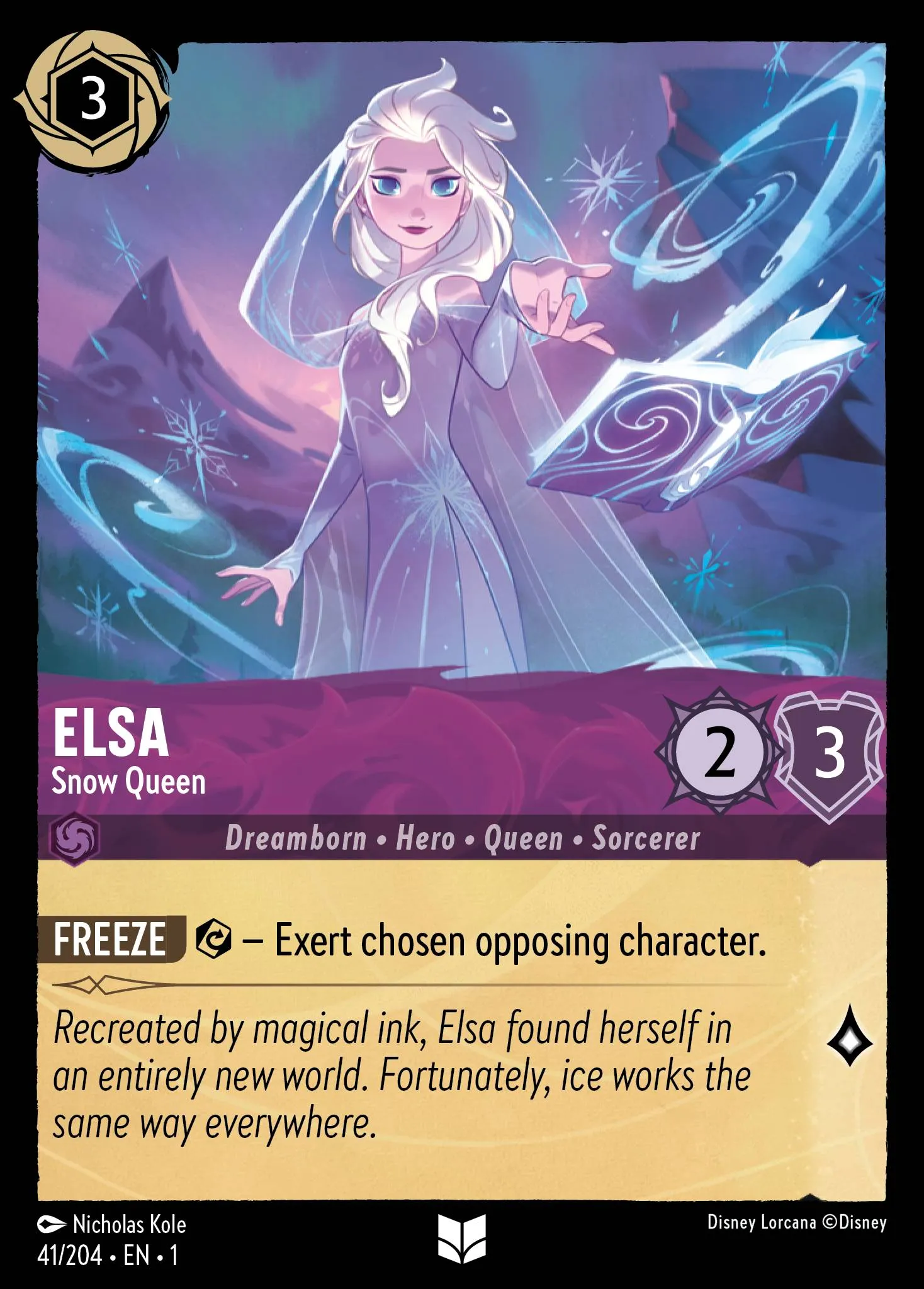 001-041 Elsa - Snow Queen Lorcana Card | Disney Lorcana