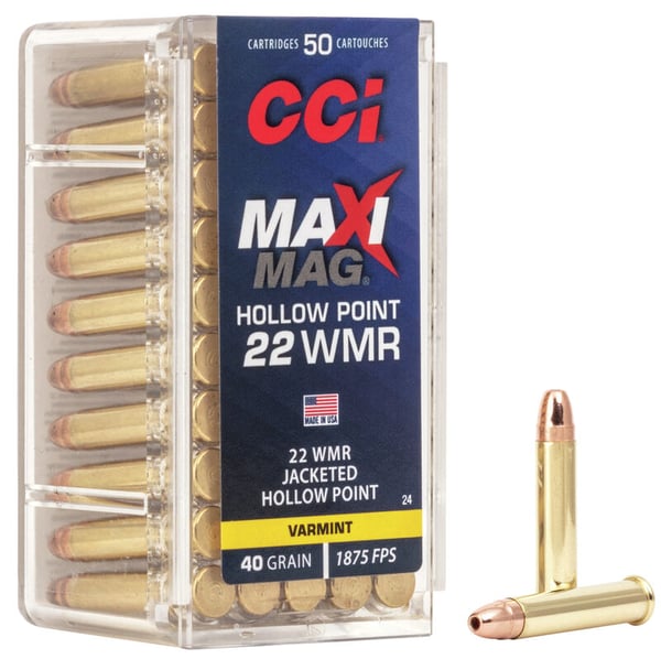 CCI MAXI-MAG Varmint 22 WMR 40Gr Jacketed Hollow Point Ammunition