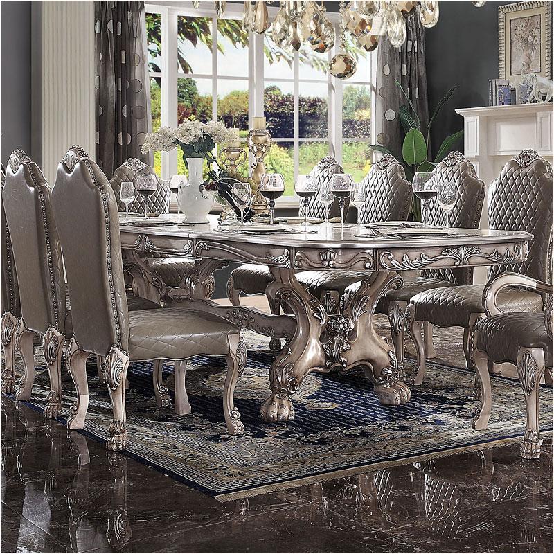 68170t Acme Furniture 136in Dining Table - Vintage Bone White