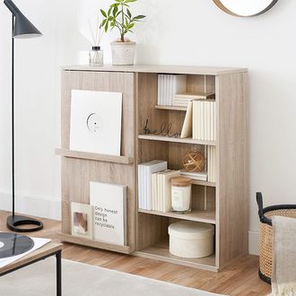 本棚(幅90cm) 漫画 コミック収納 スリムで大容量の木目調シェルフ 省