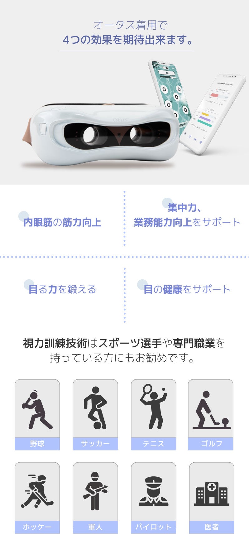 目に筋力をつけて正しく見る！5分間装着するだけで自動にトレーニング