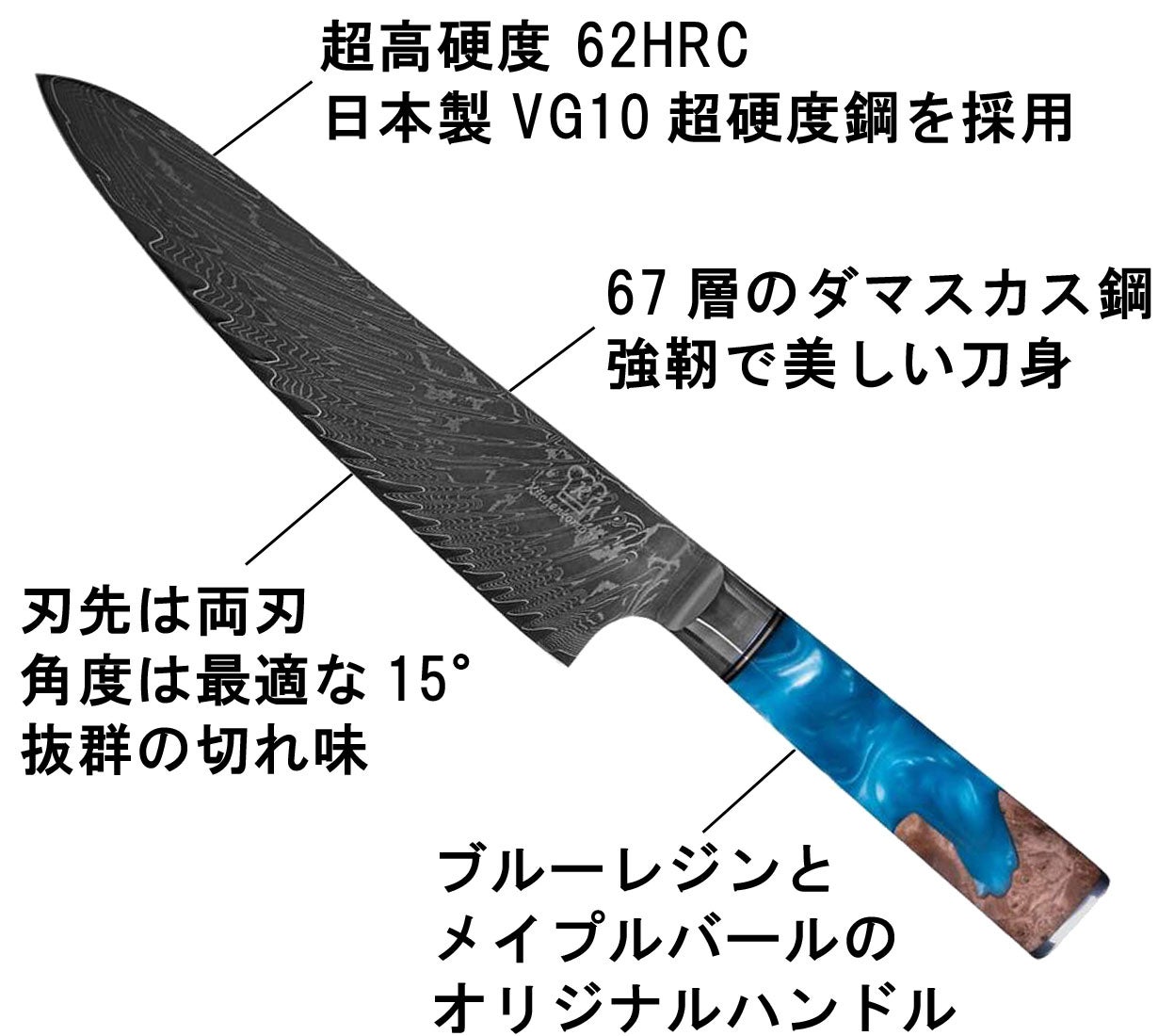 ドイツの技術×日本の素材で作る包丁！67層ダマスカスナイフ｜マクアケ
