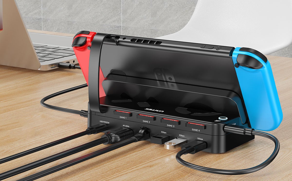 ビデオスイッチャー、4ゲームカードスロット、USBハブ搭載！小型