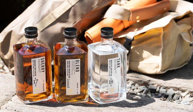 シェリー樽17年＆タンク18年の長期貯蔵の米焼酎をブレンドした琥珀色に