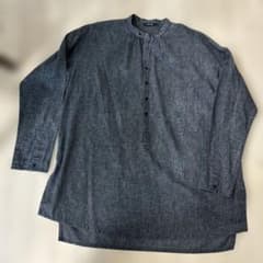 パドカレ pas de calais △∵コットンリネン バンドカラーシャツ