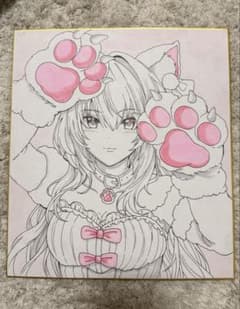 オリジナル 猫耳キャラクター 手描きイラスト - メルカリ
