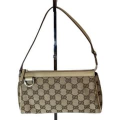 GUCCI ベージュ GGキャンバス ハンドバッグ ビンテージ 145750 - メルカリ