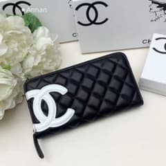 CHANEL 二つ折り財布 ブラック キルティング - メルカリ