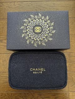 CHANEL BEAUTE ネイビー ポーチ - メルカリ
