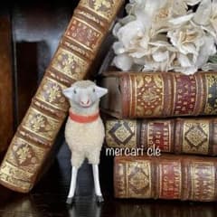 0624B アンティーク ドイツ 羊 オブジェ ビスクドールやミニョネットと