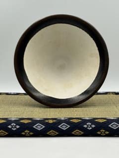 ☆0053宋時代 河南窯 黒覆輪白釉碗 斗笠碗 ☆天目茶碗 茶道具 茶器