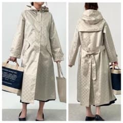 美品□ミラ・ショーン□ ロゴジャガード ステンカラーレインコート
