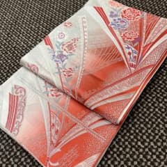 レンタル品放出・美品】正絹 袋帯 熨斗・扇・四季花 華やか