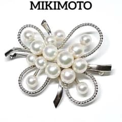 美品✨MIKIMOTOミキモト アコヤパール ブローチ 15球 フラワー リボン