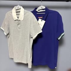 MONCLER ポロシャツ グレー ブルー 2枚セット 正規品 メンズ まとめ売