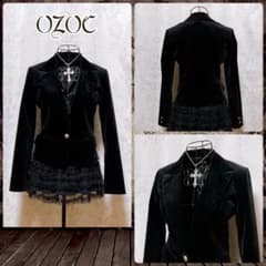 ベロア テーラードジャケット 黒 ダークコア パンク nana 平成ギャル