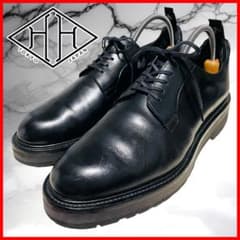 ダブルエイチ】WH プレーントゥ 外羽根 WHZB0001 ブラック 干場義雅