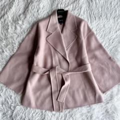 Theory カシミヤ混ベルト付きコート ウールコート ピンク S ショート丈