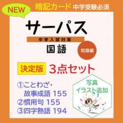 絵付き]【中学受験】国語 ことわざ/慣用句/四字熟語 暗記カード3点