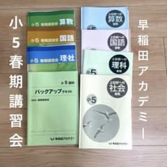 小5 春期講習会 教材セット 早稲田アカデミー 四ツ谷大塚 早稲アカ