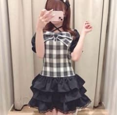 evelyn エブリン ビッグリボンティアードOP チェック - メルカリ