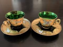 MURANO ムラノ • ベネチアン ガラス カップ＆ソーサー 2客 24金 - メルカリ