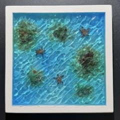 ウミガメ レジンアート オーシャンアート ホヌ 海 アート 波紋 アート