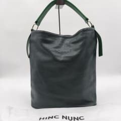 美品✨HINC NUNC ヒンクヌンク ワンショルダーバッグ レザー グリーン