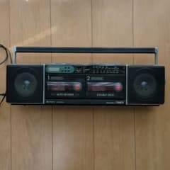 昭和レトロ HITACHI TRK-W203 ダブルデッキラジカセ ジャンク品 - メルカリ