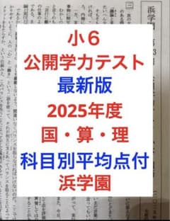 浜学園 小6 公開学力テスト 最新版 2025年度 3科目 平均点付き - メルカリ