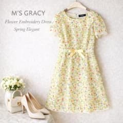 未使用級⭐️エムズグレイシー 総レース フラワー刺繍 ワンピース