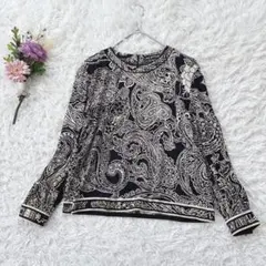 レオナールスポーツ 長袖カットソー シャツ フラワー ブラック サイズ