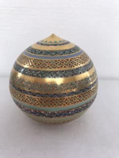 九谷焼 香爐細字萬葉集無形文化財田村敬星作 百人一首細字技法骨董品