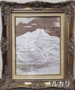 真作保証 高瀬三郎「谷川岳とこぶし」油彩 F6号 サイン有