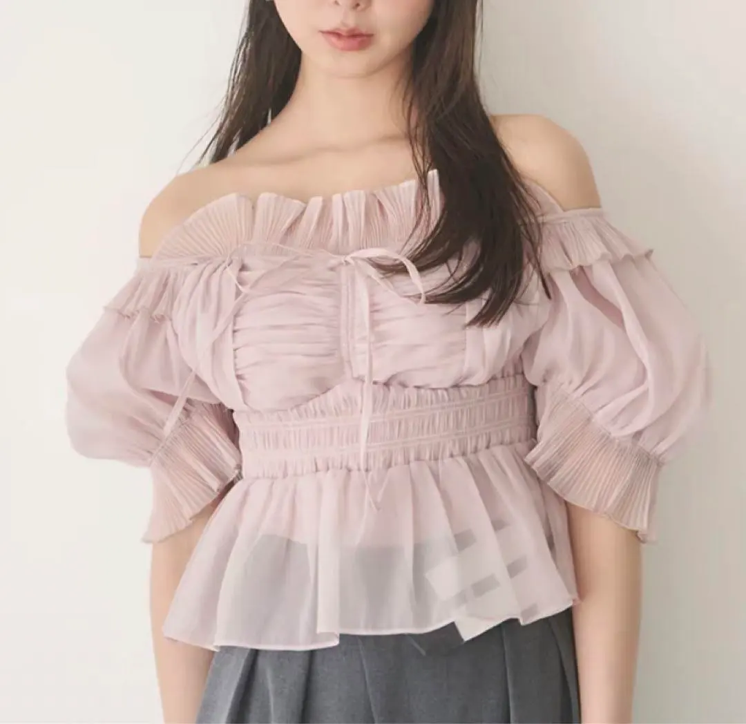 2026年最新】snidel スナイデル ボリュームギャザーフリルオフショル