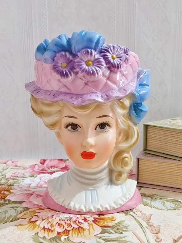 60sヴィンテージ レディヘッドベース陶器花瓶LEE WARDS日本製