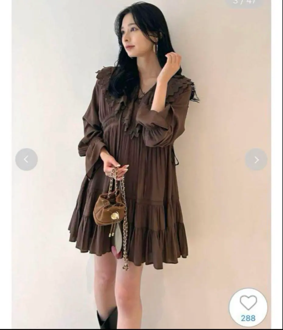 2026年最新】SNIDELスナイデルコットンライクラッフルカラーチュニック