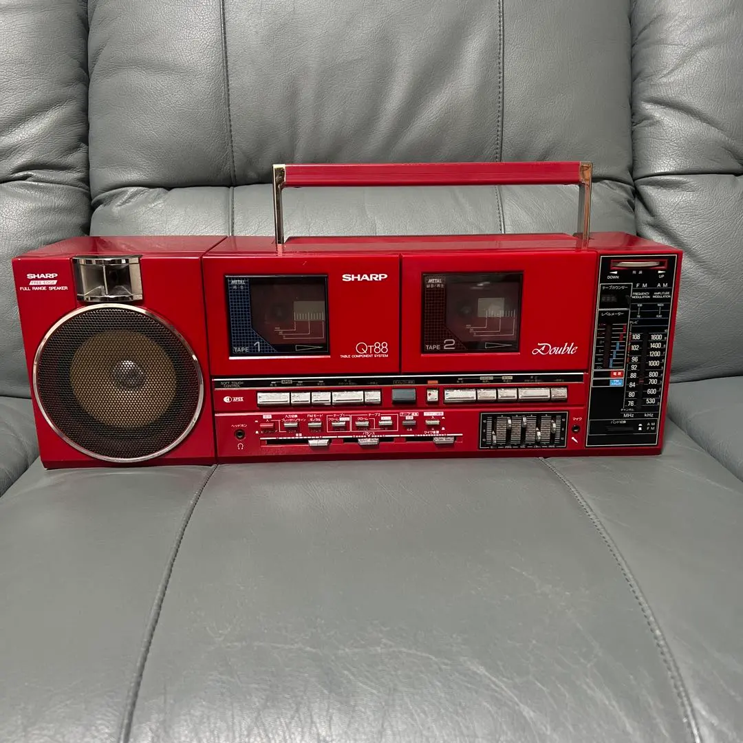 SHARP QT88 レッド ラジカセ コンポ QT-88R ジャンク