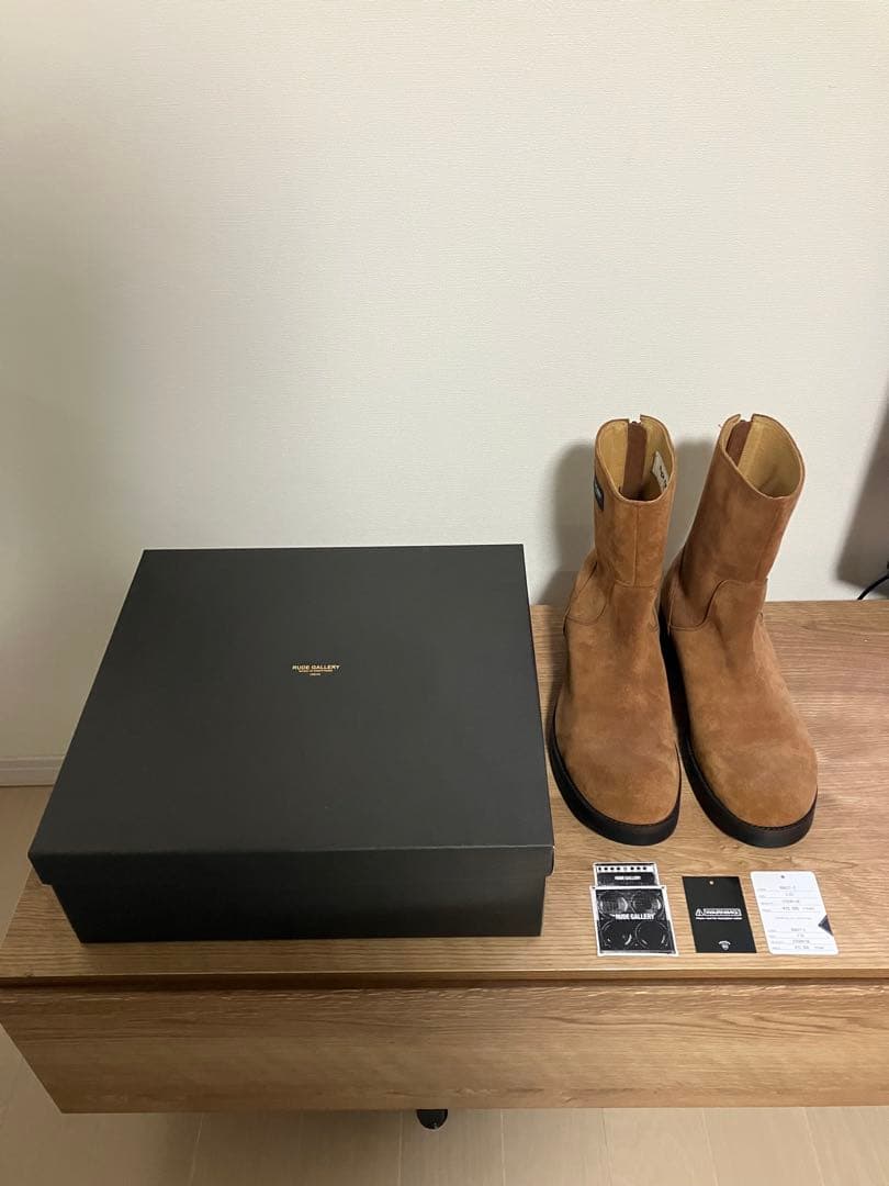 新品 RUDEGALLERY BACK ZIP BOOTS 箱付き BACK ZIP BOOTS - SUEDE (BROWN) / RUDE GALLERY | CROSS ROAD BLUES